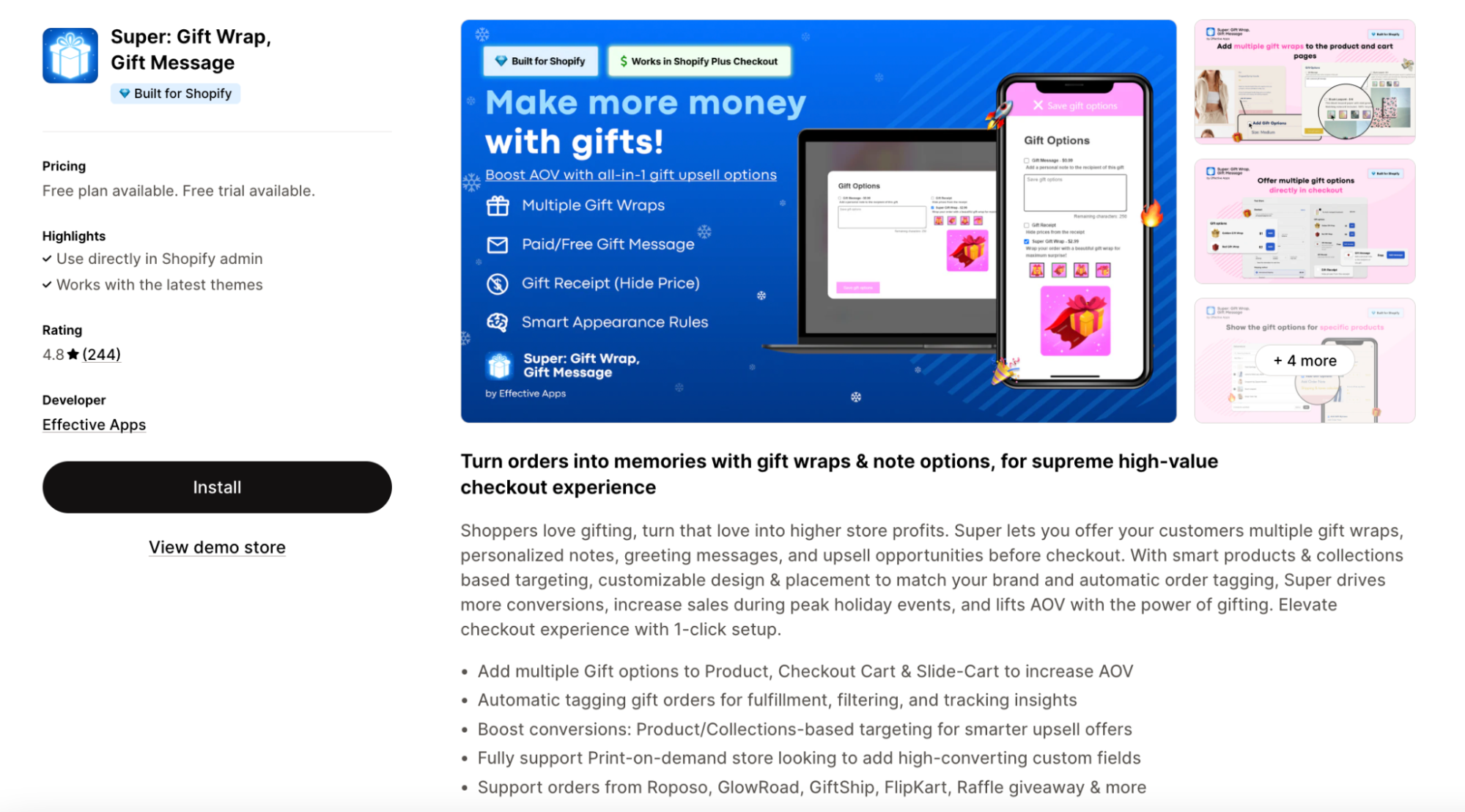 Super: Gift Wrap, Gift Message
